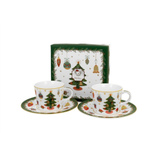 Duo Gift Porceláncsésze+alj, 90ml, 2 személyes, dobozban, Around Christmas Tree konyhai eszköz