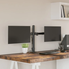  dupla fekete acél monitorállvány VESA 75/100 mm tv állvány és fali konzol
