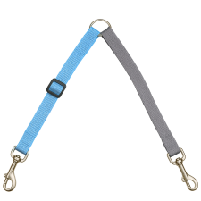  Dupla póráz elosztó, 25 cm, kék nyakörv, póráz, hám kutyáknak