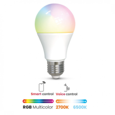 Dura SMART LED Round 11W RGB+W E27 normál forma, wifi, Bluetooth, Amazon Alexa, Google Voice Assistant izzó
