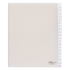 DURABLE Elválasztólap PP Durable A/4 1-20-ig áttetsző regiszter és tartozékai