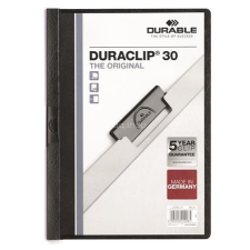 DURABLE Gyorsfűző, klipes, A4, DURABLE "DURACLIP® 30", fekete lefűző