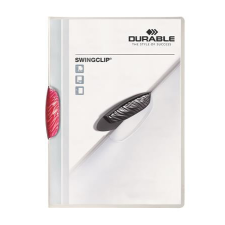 DURABLE Gyorsfűző, klipes, A4, DURABLE &quot;Swingclip® 30&quot;, bíbor lefűző