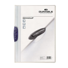 DURABLE Gyorsfűző, klipes, A4, DURABLE "Swingclip® 30", sötétkék lefűző
