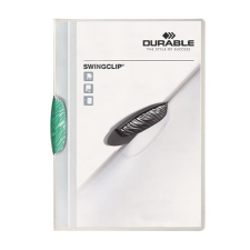DURABLE Gyorsfűző, klipes, A4, DURABLE &quot;Swingclip® 30&quot;, sötétzöld lefűző