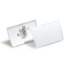 DURABLE Névkitűző, csíptetővel és tűvel, PP, 40x75 mm, DURABLE "Click Fold" névkitűző