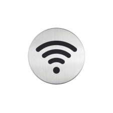DURABLE Piktogram, információs tábla, átmérő 83mm, WIFI Durable ezüst információs tábla, állvány