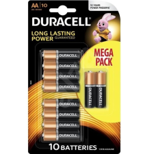 DURACELL AA 1,5V-os ceruza elem MEGA PACK (10db-os) villanyszerelés