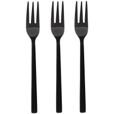 DuraHome Desszertvilla PIANO, 3 darab, matt, fekete tányér és evőeszköz