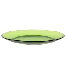 Duralex Lys Green zöld átlátszó üveg, lapos tányér, 23,5 cm, 201213 tányér és evőeszköz
