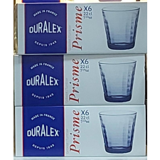 Duralex Prisme Marine kék, üveg pohár, 22cl, 6db üdítős pohár