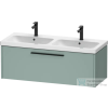 Duravit D-CODE 118,4x46 cm-es 1 fiókos alsószekrény mosdó és csaptelep nélkül, fekete fogantyúval, matt fjord zöld DC46690BDHG0000