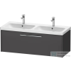 Duravit D-CODE 118,4x46 cm-es 1 fiókos alsószekrény mosdó és csaptelep nélkül, króm fogantyúval, matt grafit DC4669010490000