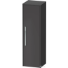 Duravit D-CODE 132x40x36 cm-es 1 ajtós félmagas szekrény króm fogantyúval, jobbos, matt grafit DC1338R10490000