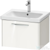 Duravit D-CODE 58,4x46 cm-es 1 fiókos alsószekrény mosdó és csaptelep nélkül, króm fogantyúval, fényes fehér DC4665010220000