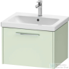 Duravit D-CODE 58,4x46 cm-es 1 fiókos alsószekrény mosdó és csaptelep nélkül, króm fogantyúval, matt halványzöld DC4665010HH0000