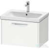 Duravit D-CODE 63,4x46 cm-es 1 fiókos alsószekrény mosdó és csaptelep nélkül, króm fogantyúval, matt fehér DC4666010180000