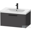 Duravit D-CODE 78,4x46 cm-es 1 fiókos alsószekrény mosdó és csaptelep nélkül, fekete fogantyúval, matt grafit DC46670BD490000