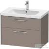 Duravit D-CODE 78,4x46 cm-es 2 fiókos alsószekrény mosdó és csaptelep nélkül, króm fogantyúval, matt bazalt DC4672010430000