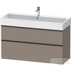 Duravit D-NEO 118,4x44,2 cm-es, 2 fiókos alsószekrény fekete színű fogantyúval, mosdó és csaptelep nélkül, matt bazalt DE43750BD430000