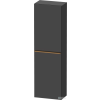 Duravit D-NEO 132x40x24 cm-es 1 ajtós félmagas szekrény csiszolt bronz színű fogantyúval, balos, matt grafit DE1318L04490000