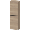 Duravit D-NEO 132x40x24 cm-es 1 ajtós félmagas szekrény fekete színű fogantyúval, jobbos, márványos tölgy DE1318RBD550000