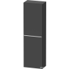 Duravit D-NEO 132x40x24 cm-es 1 ajtós félmagas szekrény króm fogantyúval, jobbos, matt grafit DE1318R10490000