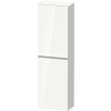 Duravit D-NEO 132x40x24 cm-es 1 ajtós félmagas szekrény rozsdamentes acél hatású fogantyúval, balos, fényes fehér DE1318L70220000