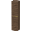 Duravit D-NEO 176x40x36 cm-es 1 ajtós magas szekrény arany színű fogantyúval, balos, matt sötét dió DE1328L34210000