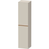Duravit D-NEO 176x40x36 cm-es 1 ajtós magas szekrény csiszolt bronz színű fogantyúval, jobbos, matt taupe DE1328R04910000