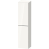 Duravit D-NEO 176x40x36 cm-es 1 ajtós magas szekrény rozsdamentes acél hatású fogantyúval, balos, fényes fehér DE1328L70220000