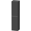 Duravit D-NEO 176x40x36 cm-es 1 ajtós magas szekrény rozsdamentes acél hatású fogantyúval, balos, matt grafit DE1328L70490000