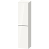 Duravit D-NEO 176x40x36 cm-es 1 ajtós magas szekrény rozsdamentes acél hatású fogantyúval, jobbos, fényes fehér DE1328R70220000