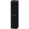 Duravit D-NEO 176x40x36 cm-es 1 ajtós magas szekrény rozsdamentes acél hatású fogantyúval, jobbos, matt fekete tölgy DE1328R70160000