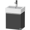 Duravit D-NEO 43,4x32,2 cm-es, 1 ajtós alsószekrény króm színű fogantyúval, mosdó és csaptelep nélkül, jobbos, matt grafit DE4217R10490000