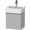 Duravit D-NEO 43,4x32,2 cm-es, 1 ajtós alsószekrény rozsdamentes acél hatású fogantyúval, mosdó és csaptelep nélkül, balos, matt betonszürke DE4217L70070000