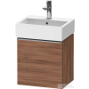 Duravit D-NEO 43,4x32,2 cm-es, 1 ajtós alsószekrény rozsdamentes acél hatású fogantyúval, mosdó és csaptelep nélkül, balos, matt dió DE4217L70790000