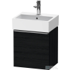 Duravit D-NEO 43,4x32,2 cm-es, 1 ajtós alsószekrény rozsdamentes acél hatású fogantyúval, mosdó és csaptelep nélkül, jobbos, matt fekete tölgy DE4217R70160000