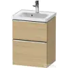Duravit D-NEO 48,4x37,2 cm-es, 2 fiókos fali szekrény króm fogantyúval 074250XXX mosdóhoz, natúr tölgy DE4350010300000