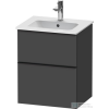 Duravit D-NEO 510x402 mm-es 2 fiókos függesztett szekrény 233653XXX mosdóhoz,Graphite Matt Decor DE436004949