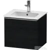 Duravit D-NEO 51x40,2 cm-es, 1 fiókos fali szekrény, rozsdamentes acél színű fogantyúval, 233653XXX mosdóhoz, matt fekete tölgy DE4260070160000