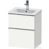 Duravit D-NEO 51x40,2 cm-es, 2 fiókos alsószekrény króm fogantyúval 233653 mosdóhoz, matt fehér DE4360010180000