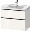 Duravit D-NEO 634x452 mm-es 2 fiókos függesztett szekrény 236780XXX mosdóhoz,White High Gloss Decor DE435502222
