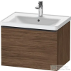 Duravit D-NEO 63,4x45,2 cm-es, 1 fiókos fali szekrény fekete fogantyúval 236765XXX mosdóhoz, matt sötét dió DE42540BD210000