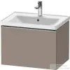 Duravit D-NEO 63,4x45,2 cm-es, 1 fiókos fali szekrény rozsdamentes acél színű fogantyúval 236765XXX mosdóhoz, matt bazalt DE4254070430000