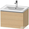 Duravit D-NEO 63,4x45,2 cm-es, 1 fiókos fali szekrény rozsdamentes acél színű fogantyúval 236765XXX mosdóhoz, natúr tölgy DE4254070300000