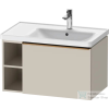 Duravit D-NEO 78,4*45,2 cm-es, 1 fiókos alsószekrény csiszolt bronz színű fogantyúval, mosdó és csaptelep nélkül, matt taupe DE4257004910000
