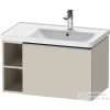 Duravit D-NEO 78,4*45,2 cm-es, 1 fiókos alsószekrény rozsdamentes acél színű fogantyúval, mosdó és csaptelep nélkül, matt taupe DE4257070910000