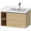 Duravit D-NEO 78,4*45,2 cm-es, 1 fiókos alsószekrény rozsdamentes acél színű fogantyúval, mosdó és csaptelep nélkül, natúr tölgy DE4257070300000