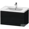 Duravit D-NEO 78,4x45,2 cm-es, 1 fiókos fali szekrény, fekete színű fogantyúval, 236980XXX mosdóhoz, matt fekete tölgy DE42550BD160000